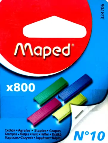 Скобы для степлера №10 (800 шт., цветные) Скобы для степлера №10 (800 шт., цветные) обложка книги