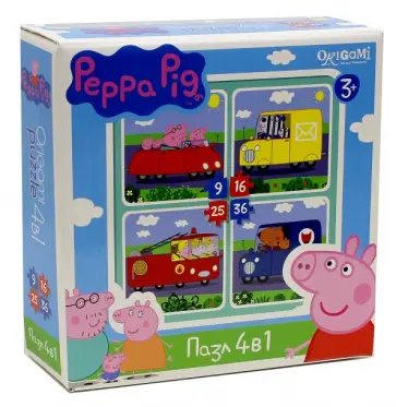 Пазл 4 в 1 "Peppa Pig. Транспорт" (01597) обложка книги