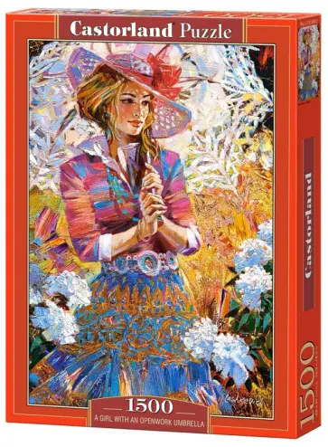 Puzzle-1500 "Девушка с зонтом" (C-151363) обложка книги