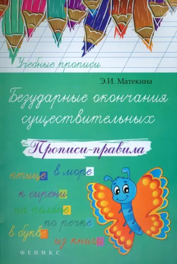 Эмма Матекина - Безударные окончания существительных. Прописи-правила обложка книги