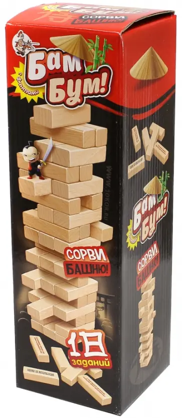 Бам-бум. Падающая башня с фантами. Настольная игра (01741) обложка книги