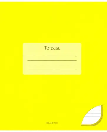 Тетрадь общая "Желтый", А5, 48 листов, клетка (С2528-10) обложка книги
