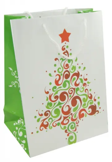 Пакет подарочный Елка на белом обложка книги