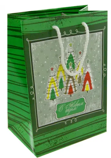 Пакет А5 "Зеленый с елками" (УП5-1006) обложка книги