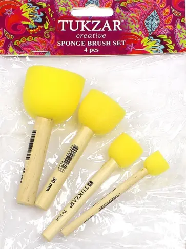 Набор кистей-спонжей поролоновых, 4 штуки (TZ 7696) обложка книги
