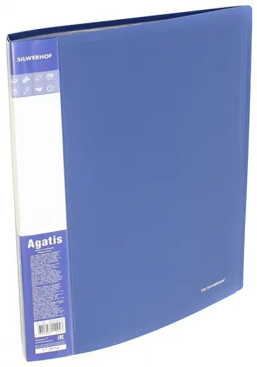 Папка с файлами AGATIS. 30 файлов, А4. Синяя (292730-02) обложка книги