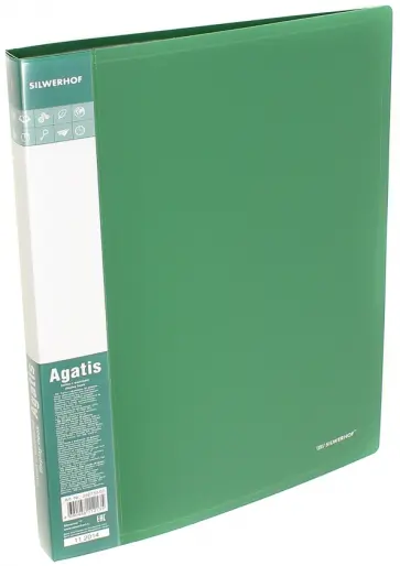 Папка с файлами AGATIS. 30 файлов, А4. Зеленая (292730-05) обложка книги