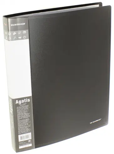 Папка с файлами AGATIS. 30 файлов, А4. Черная (292730-01) обложка книги