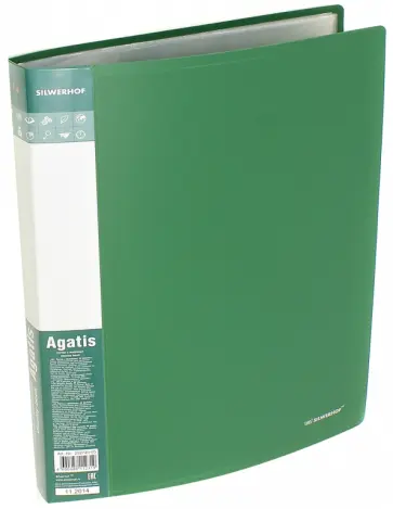 Папка с файлами AGATIS. 40 файлов, А4. Зеленая (292740-05) обложка книги