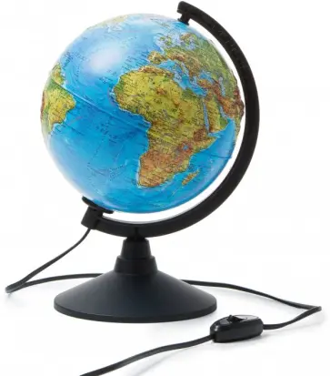 Глобус Земли физико-политический рельефный, d-210 мм, подсветка (К022100091) обложка книги