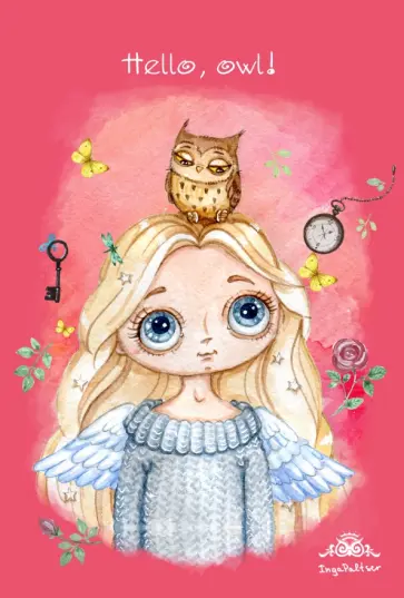Блокнот "Ангел. Hello, owl!", А6+ Блокнот "Ангел. Hello, owl!", А6+ обложка книги