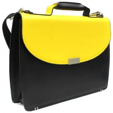 Портфель черный с клапаном желтого цвета (350690) (SM003 Y/B) обложка книги