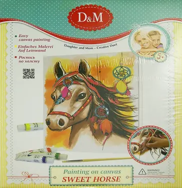 Роспись по холсту "Дикая лошадь", 25х30 см (60819) обложка книги