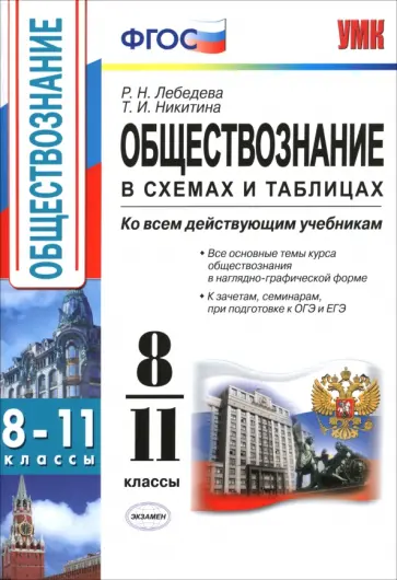 Лебедева, Никитина - Обществознание в схемах и таблицах. 8-11 классы. ФГОС Лебедева, Никитина - Обществознание в схемах и таблицах. 8-11 классы. ФГОС обложка книги