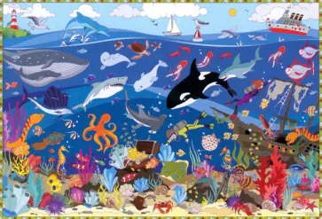 Подводный мир. Карта-раскраска обложка книги