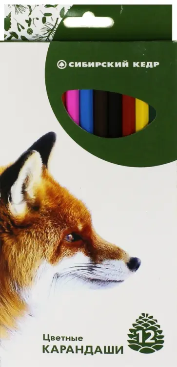 Карандаши цветные "Звери" (12 цветов) (СК035/12) обложка книги