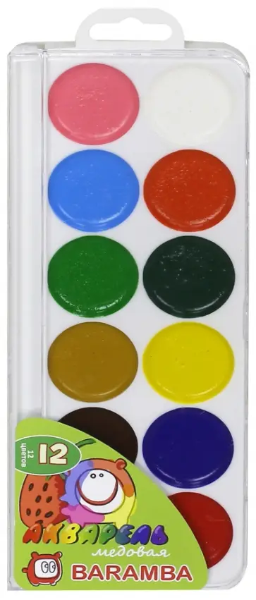 Акварель медовая (12 цветов, без кисти) (B00712) обложка книги