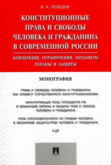 Валериан Лебедев - Конституционные права и свободы человека и гражданина в современной России. Концепция, ограничения обложка книги