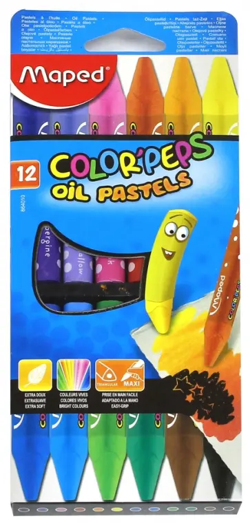 Мелки пастельные масляные "Color peps", 12 цветов (864010) обложка книги