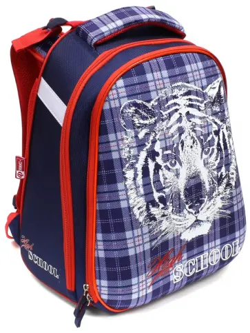 Ранец школьный "Тигр на шотландке" (40082) обложка книги