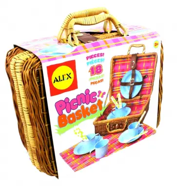 Плетеный чемоданчик для пикника. Набор из 18 предметов (708N) обложка книги