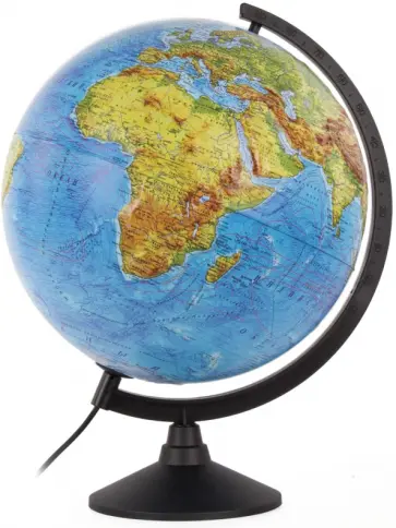 Глобус Земли физико-политический рельефный (с подсветкой, d 320 мм) (К013200223) обложка книги