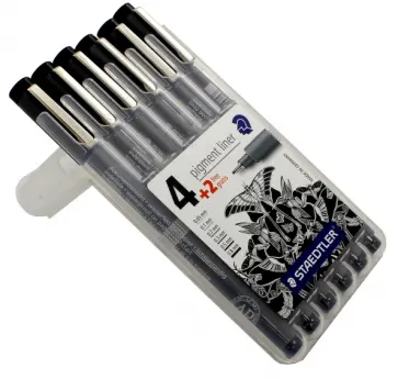 Набор капилярных ручек Staedtler Pigment liner, 6 шт, разного диаметра, Черные (308SB6P) обложка книги