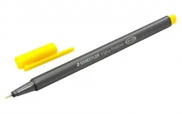 Ручка капиллярная. Triplus 334,трехгранная. 0,3мм, желтая (334-1) обложка книги