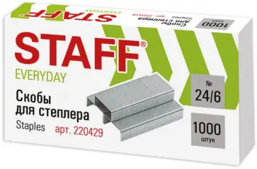 Скобы для степлера №24/6, 1000 штук Скобы для степлера №24/6, 1000 штук обложка книги