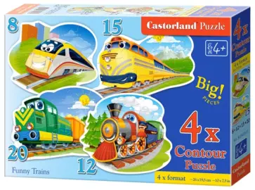 Puzzle-8х12х15х20 "Забавные паровозики" (В-043033) обложка книги
