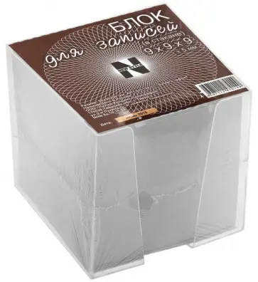 Блок для записей в стакане, 9х9х9 см (БЛ109ст) обложка книги