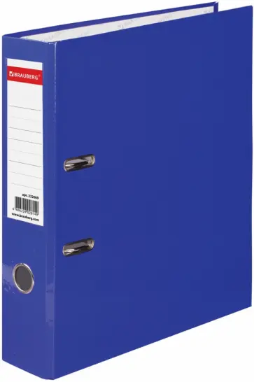 Папка-регистратор, А4, 80 мм, синяя обложка книги