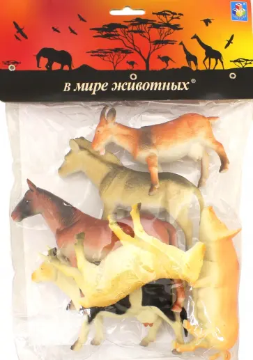 Набор игрушечных животных с фермы (6 штук х 15 см) (Т50554) обложка книги