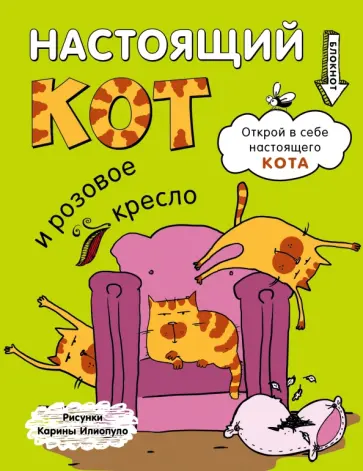 Блокнот "Настоящий кот и розовое кресло", А5 обложка книги