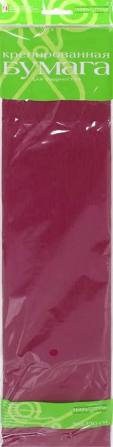 Бумага цветная креповая (бордовая) (2-060/10) обложка книги