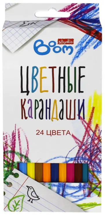 Карандаши цветные шестигранные "Studio", 24 шт. (BS-BCL24) обложка книги