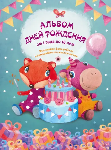 Альбом дней рождения от 1 года до 18 лет обложка книги