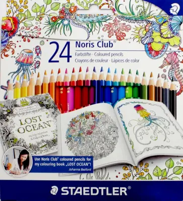 Карандаши Noris Club, 24 цветов "Johanna Basford" (144 С24JB) обложка книги