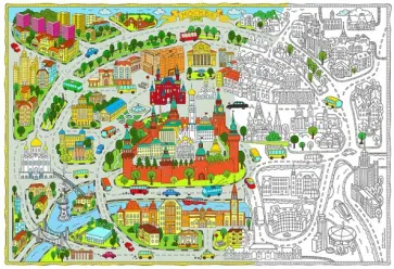Москва. Карта-раскраска обложка книги