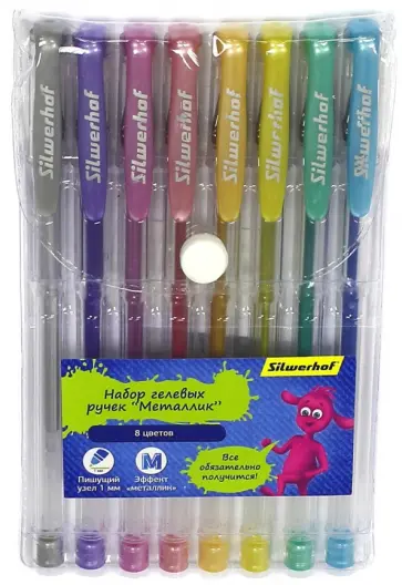 Набор гелевых ручек "Джинсовая коллекция. Металлик", 8 цветов (016094-08) обложка книги