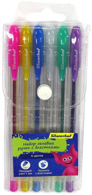 Набор гелевых ручек "Джинсовая коллекция" (6 цветов, с блестками) (016091-06) обложка книги