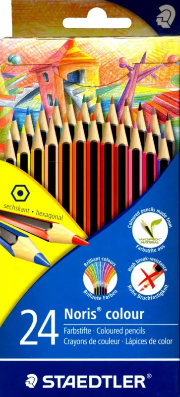 Набор цветных карандашей Noris Colour Wopex, 24 цвета (185CD24) обложка книги