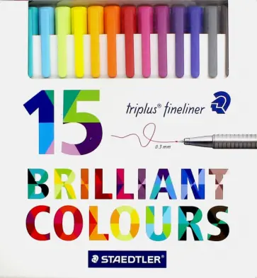 Набор капиллярных ручек "Triplus 334" (15 цветов) (334C15) обложка книги