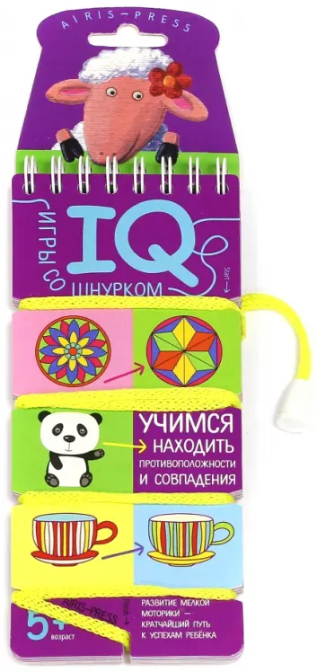 Логика и моторика. IQ-игры со шнурком. Учимся находить противоположности и совпадения обложка книги