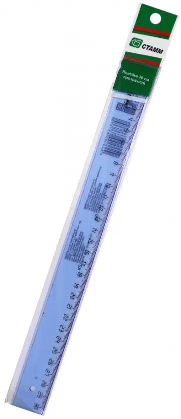 Линейка пластмассовая (30 см, цветная, тонированная, прозрачная) (ЛН37) обложка книги