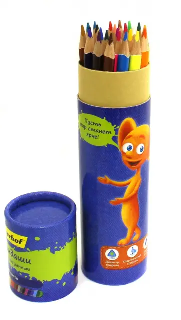 Набор цветных карандашей в тубе "Джинсовая коллекция". Трехгранный корпус. 24 шт (134200-24) обложка книги