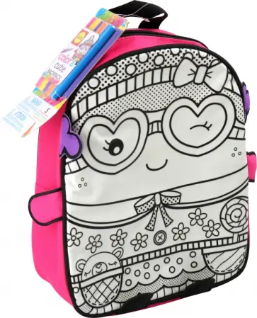 Набор "Раскрась рюкзак "Симпатяшка", 5 фломастеров Набор "Раскрась рюкзак "Симпатяшка", 5 фломастеров обложка книги