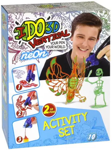3D-ручка "Вертикаль. Неон" (2 ручки, неоновый зеленый и оранжевый) обложка книги