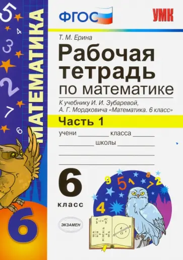 Татьяна Ерина - Математика. 6 класс. Рабочая тетрадь к учебнику И. И. Зубаревой, А. Г. Мордковича. Часть 1 Татьяна Ерина - Математика. 6 класс. Рабочая тетрадь к учебнику И. И. Зубаревой, А. Г. Мордковича. Часть 1 обложка книги