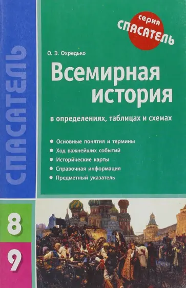 Олег Охредько - Всемирная история в определениях, таблицах и схемах. 8-9 классы обложка книги